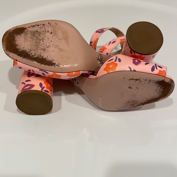 Prada Floral Patent Ankle-Wrap Sandals - Picture 9 of 13